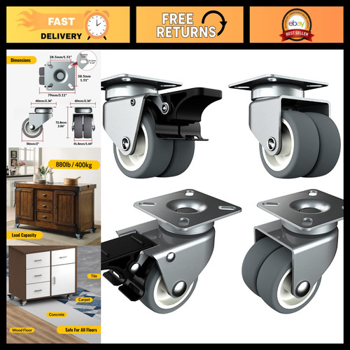 Pack caster wheels - 4, 2.86"